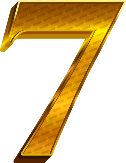 Luxury Gold Alphabet Number 7